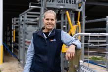 Finalist Megan Dodd standing in a cattle yard